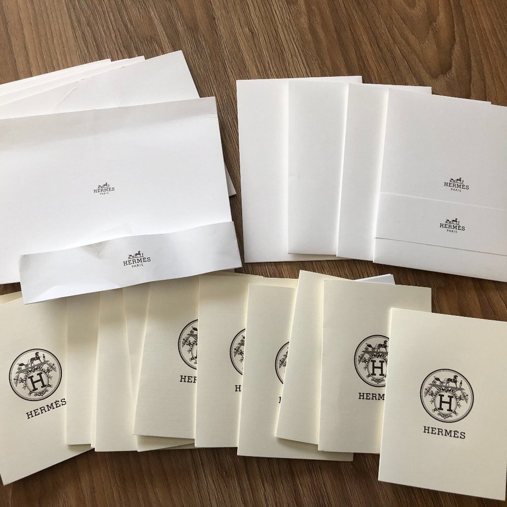 Hermes Empty Logo Gift Card Envelope Card Receipt Holder 3.5" X 5"